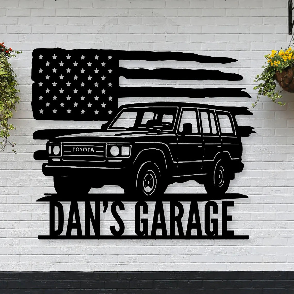 Personalized Toyota Land Cruiser Garage Sign - Custom Metal Car Sign