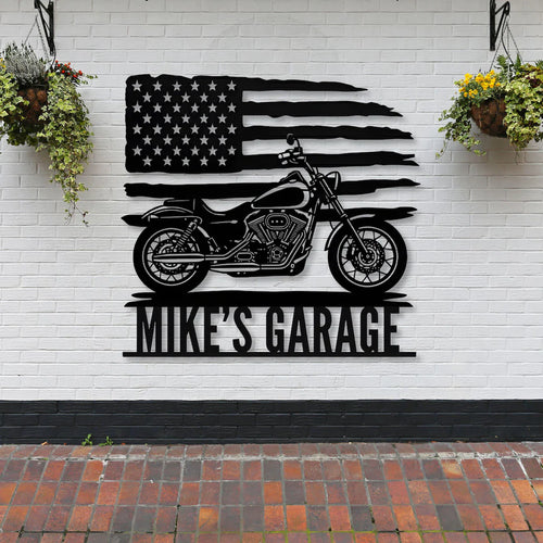 Personalized Harley Davidson Garage Sign: Custom Metal Bike sign
