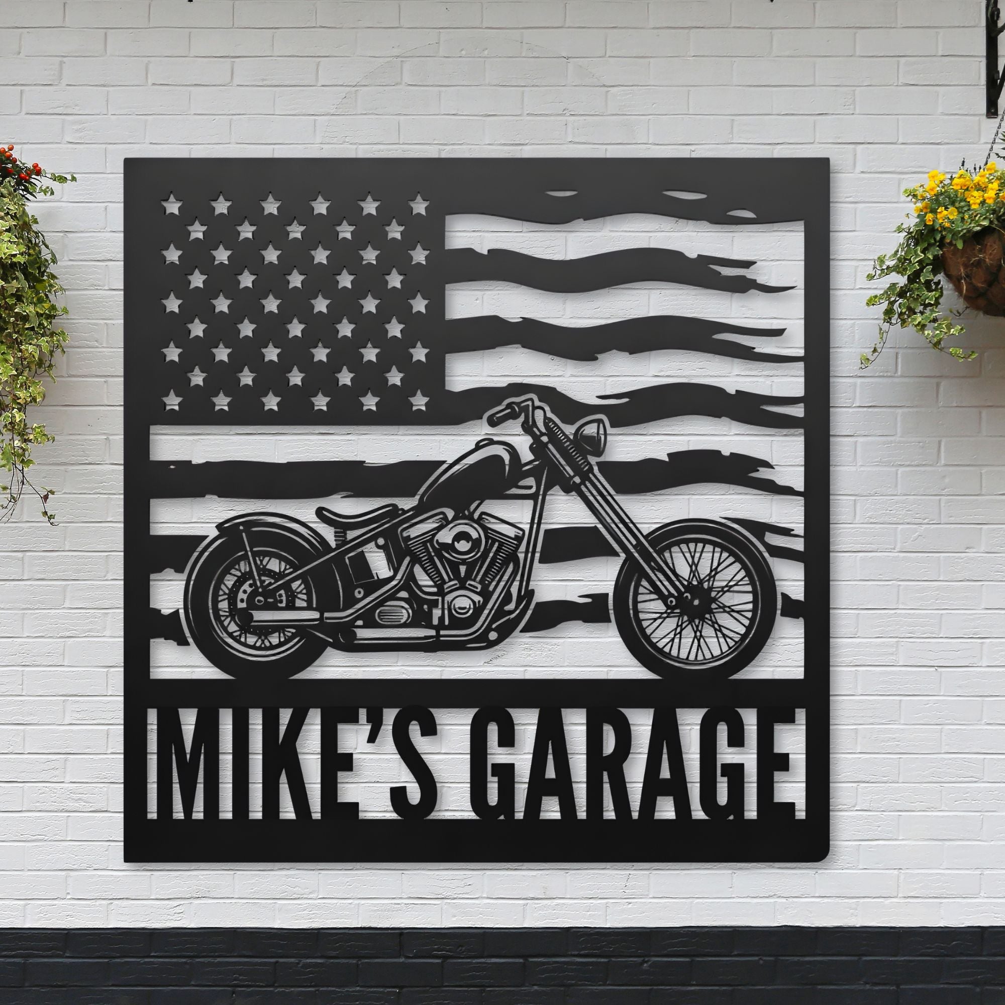 Personalized Bobber Bike Garage Sign: Custom Metal Bobber Bike Art