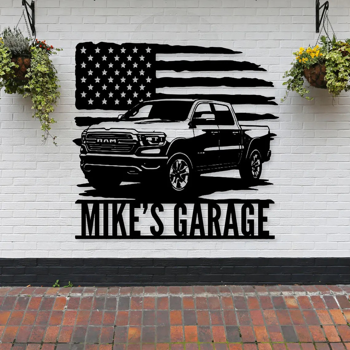 Personalized Vintage RAM Garage Sign: Custom Metal Car sign